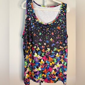 Women’s Black Butterfly Print Tank Top